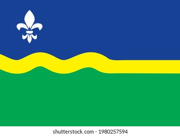 Flag of the Flevoland, Netherlands vector illustration