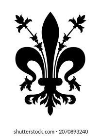 Flag of Florence vector illustration. Coat of arms of Florence, Tuscany, vector illustration.
The fleur de lis of Florence, symbol, Italy,heraldic, seal vector.