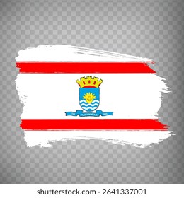 Flag of Florianopolis is city of Brazil from brush strokes. Flag of Florianopolis  on transparent background for your web site design, app, UI.  EPS10.