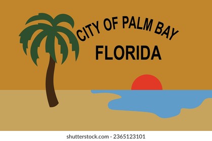 Flag of Florida City Beach State vector eps 8