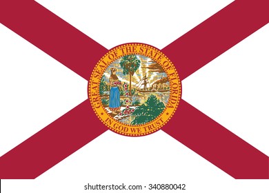 Flag of Florida state of the United States. Vector illustration.