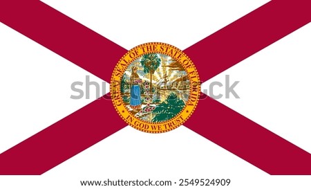 Flag of Florida, USA, 16:9 Format, Florida Flag, Vector Images