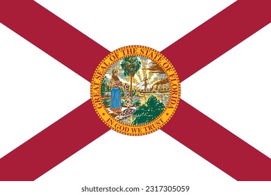 Flag of Florida, A USA State Flag - Vector illustration.