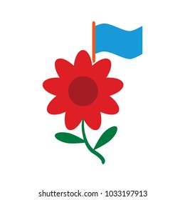 Flag Flower Logo Icon Design