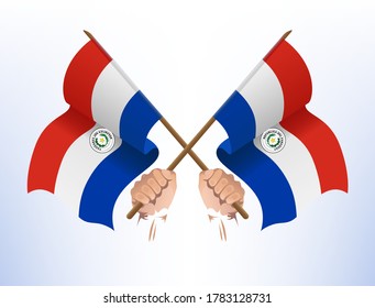 The flag fluttered across from the country of Paraguay