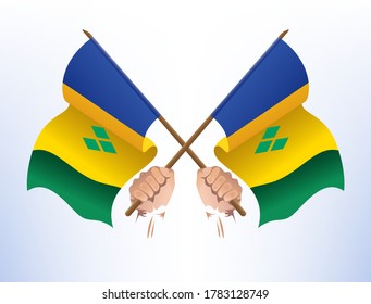 The flag fluttered across from the country of Saint Vincent