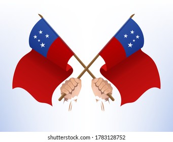 The flag fluttered across from the country of Samoa