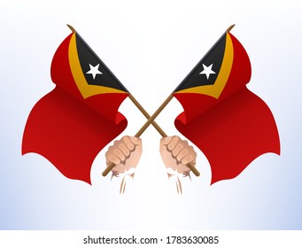 La bandera ondeó por todo el país de Timor Oriental