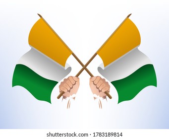 The flag fluttered across from the Ivory Coast country