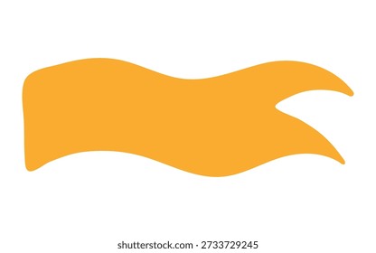 Bandeira tremulando no vento isolado no fundo branco. Mão desenhada ilustração vetorial plana. Impressão náutica para crianças, elemento de design, clip art