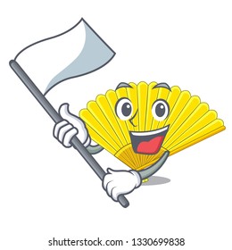 With flag folding fan isolated with the cartoon