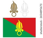 Flag Of The Foreign Legion Vector Illustration