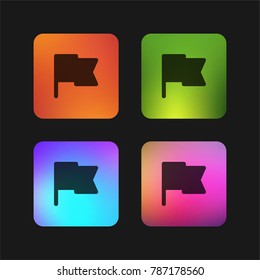 Flag four color gradient app icon design
