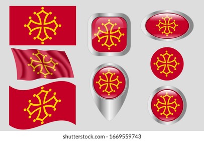 Bandera de Midi-Pyré né es, Francia