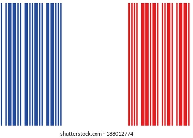 The Flag of France in a Barcode Format