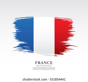 Flag of France, brush stroke background