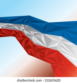 Flag of France, built sharp and  three dimensional triangle pattern 