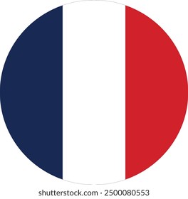 Flag of France Circular vector design and illustration , National flag of France , digital Flag vector design 