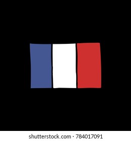 flag of France doodle icon