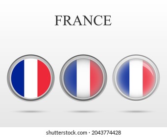 Flag of France in the form of a circle