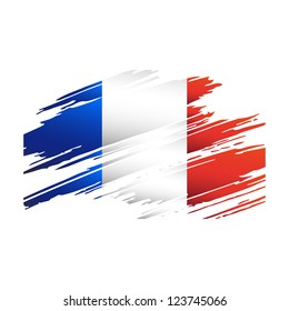 Flag France in the form traces brushisolated vector