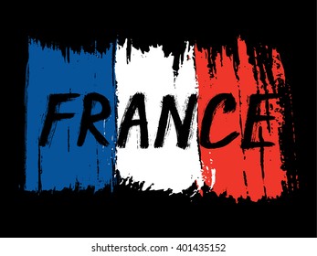 Flag Of France - Grunge