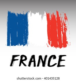 Flag Of France - Grunge - Gradient Background