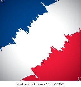 flag of france grunge style happy bastille day flat design vector illustration