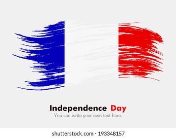 Flag of France. Flag in grungy style. Independence Day.