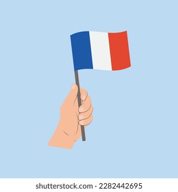 Flag of France, Hand Holding flag