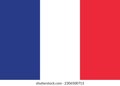 The flag of France. Flag icon. Standard color. Standard size. Rectangular flag. Computer illustration. Digital illustration. Vector illustration.