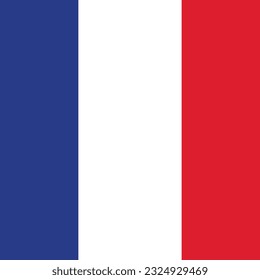 The flag of France. Flag icon. Standard color. A square flag. Computer illustration. Digital illustration. Vector illustration.