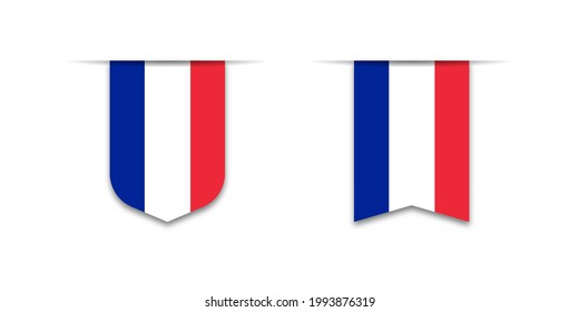 Flag of France. Label flag icon, checkbox sign. Flags of the world. Vector illustration