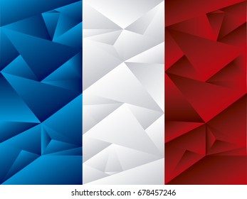 Flag of France, low poly art