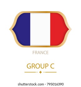 The flag of France is made in the style of the Football World Cup