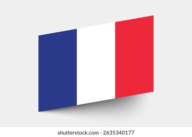 Bandeira da França. França bandeira cores oficiais inclinado ícone digital vetor ilustração design.