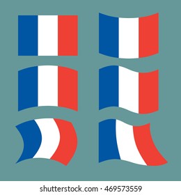Flag of France. Set national flags of French state. State symbol of country

