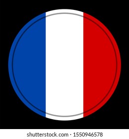 flag of france shiny round button