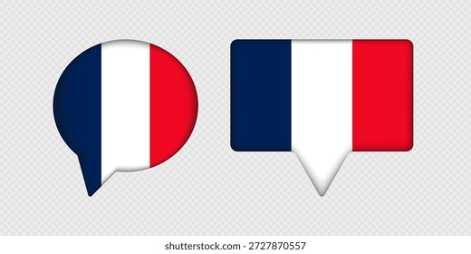 Bandeira da França na bolha de discurso.
