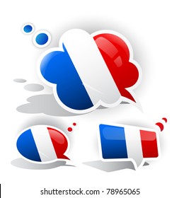 Flag of the France. Speech bubble