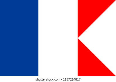 Flag of France. Symbol of Independence Day, souvenir soccer game banner, language button, icon.