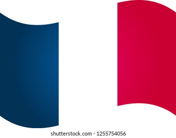Flag of France. Symbol of Independence Day, souvenir soccer game, button language, icon.