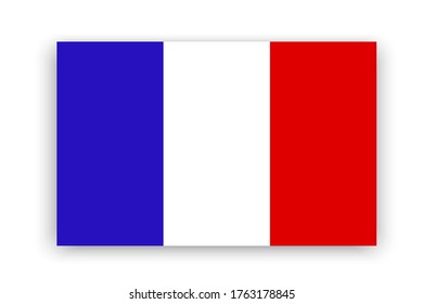 Flag of France. Vector national french flag. Paris icon illustration. Geographical symbol of the national emblem.