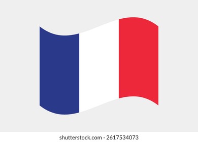 Flag of France. France wavy flag digital vector illustration. Fluttering flag.
