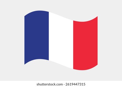 Flag of France. France wavy flag digital vector illustration. Fluttering flag.