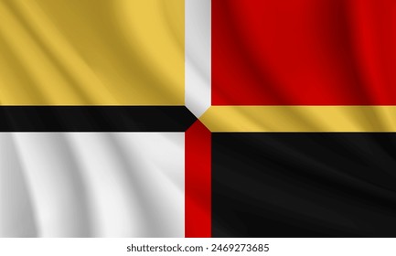 Flagge von Frederick County, Maryland, USA. Realistisch schwenkende Flagge des Frederick County Vektorgrafik Hintergrund.