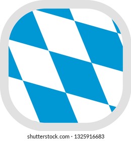 Flag of Free State of Bavaria. Rounded square icon on white background, vector illustration.