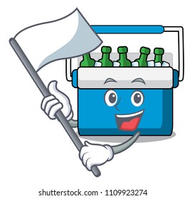 With flag freezer bag mascot cartoon