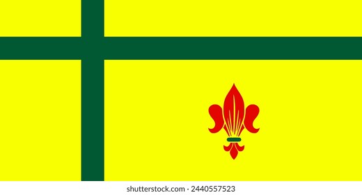 flag of French ancestry Fransaskois. flag representing ethnic group or culture, regional authorities. no flagpole. Plane design, layout