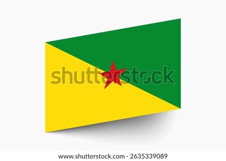 Flag of French Guiana. French Guiana flag official colors tilted icon digital vector illustration design.